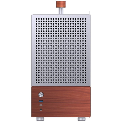 Корпус JONSBO T6 Silver без БП, боковая панель из закаленного стекла, mini-ITX, серебристый