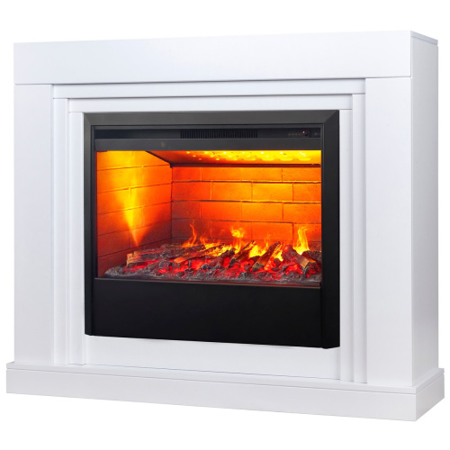 Электрокамин RealFlame Stanley 26 WT белый с очагом 3D Helios 26