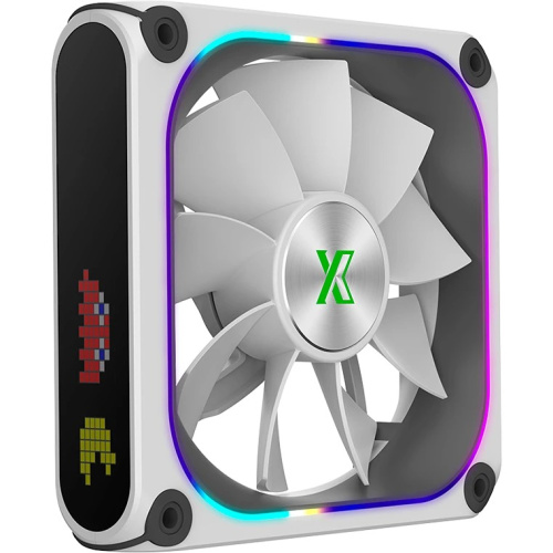 Вентилятор дополнительный XASTRA FZ120W ARGB reverse single pack 120x120x28мм (PWM, FDB, ARGB, Matrix screen, Daisy-chain соединение, 0-2000 rpm)