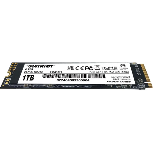 SSD Patriot P320 P320P1TBM28 1ТБ, M.2 2280, PCIe 3.0 x4, NVMe, M.2