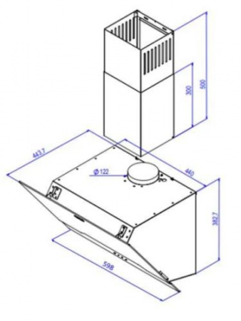 Вытяжка наклонная DeLonghi Arco 608 NB черный