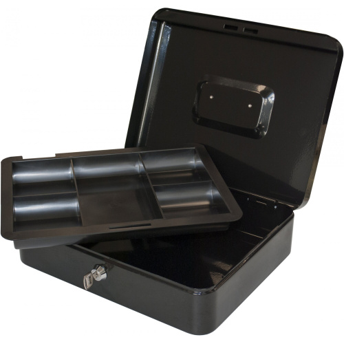 Ящик для денег Silwerhof 90x300x240 черный сталь 1.66кг