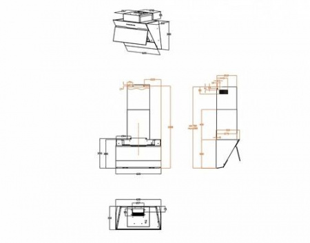 Вытяжка наклонная Haier HVX-W692GBA черный/серебристый