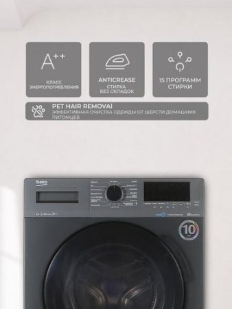 Стиральная машина Beko WSPE6H616A черный