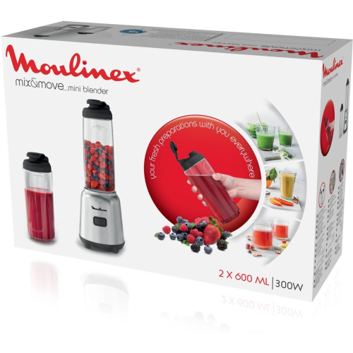 Блендер Moulinex LM15FD10 серебристый/черный