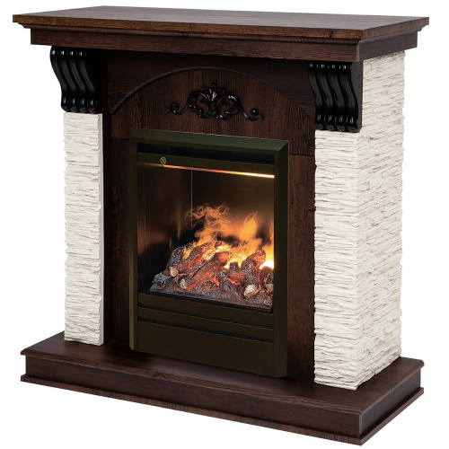 Электрокамин RealFlame Corfino NT орех с очагом 3D Olympic