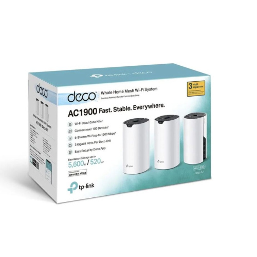 Mesh роутер TP-Link Deco S7(3-pack) AC1900 10/100/1000BASE-TX белый