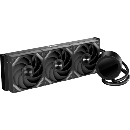 СВО SAMA Q70 (Q70-BKWAYNO3-G) Black (360mm, LED temp., ARGB/ Fans 3x120mm, 86CFM, 30dBA, 2600RPM)