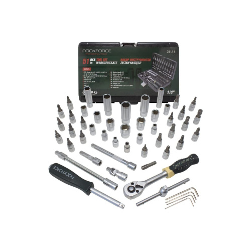 Набор инструментов Rockforce RF-2512-5(11867) 1/4"DR с 6-гранными головками 51пр.