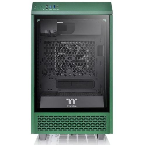 Корпус Thermaltake The Tower 100 Racing Green CA-1R3-00SCWN-00 черный без БП miniITX 1x120mm 3x140mm 2xUSB3.0 audio bott PSU