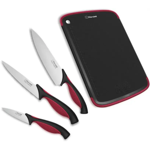 Набор ножей кухонных Rondell RD-1891 4предм. разд.дос. черный/бордовый блистер