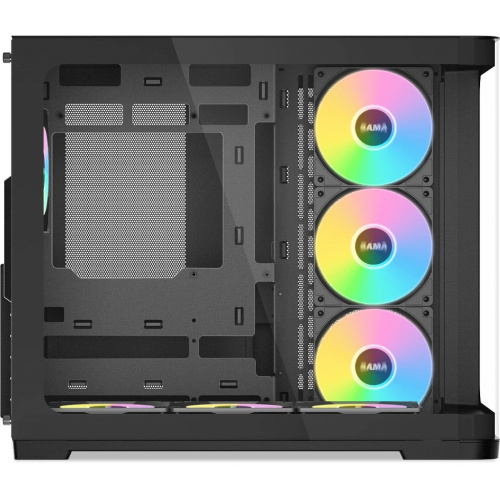 Корпус SAMA V60 Black (V60-BKADA7X1-GL) без БП, Midi-Tower, TG, 7x120mm ARGB, 2xUSB 3.0 + 1xUSB 3.1 Type-C, ATX, mITX