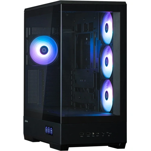 Корпус ZALMAN P50 DS Black, без БП, боковое окно (закаленное стекло), черный, ATX