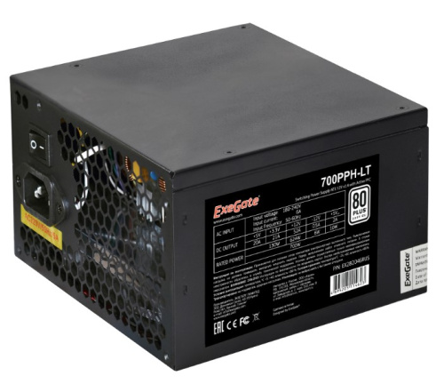 Блок питания Exegate EX282046RUS-OEM 650PPH-LT-OEM, 80+, ATX, black, APFC, 12cm, 24p, (4+4)p, 5xSATA, 3xIDE