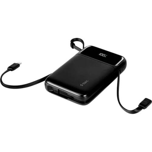 Внешний аккумулятор TTEC 2BB215S ReCharger Pro LCD 10000mAh PD 22.5W USB-A/C Lightning/USB-C Built-in Cable Powerbank Black