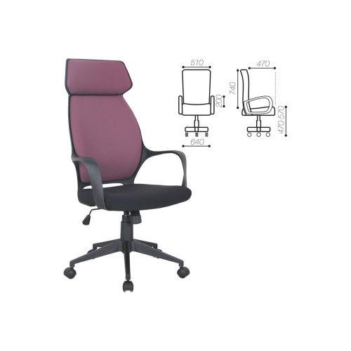 Кресло руководителя BRABIX Premium Galaxy EX-519 (531570) ткань, черное/терракотовое