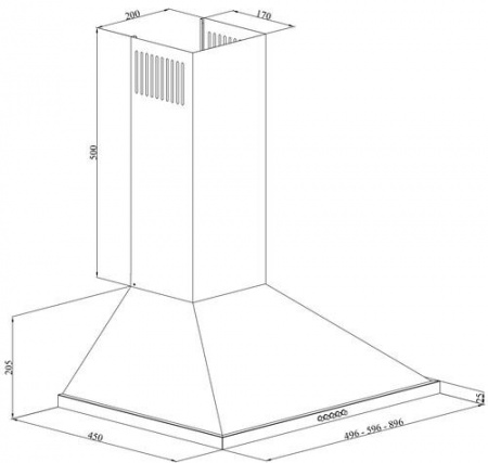 Вытяжка каминная Simfer 8561SM бежевый/золотистый