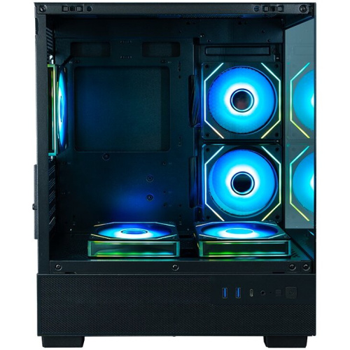 Корпус XASTRA Q400M 5ARGB-C6-UC Black (Q400M-5FM12A-C6-UC) mATX/Aquarium/Screewless/ 5x120mm ARGB PWM FM fans/Argb+PWM HUB 6port/ Type-C