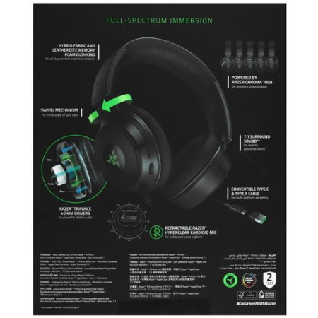 Проводные наушники Razer Kraken V4 X черный