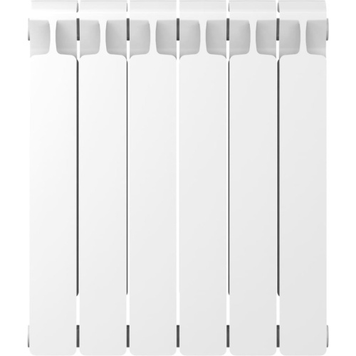 Биметаллический радиатор отопления Rifar Monolit 500 боковое подключение 6 секций белый RAL 9016