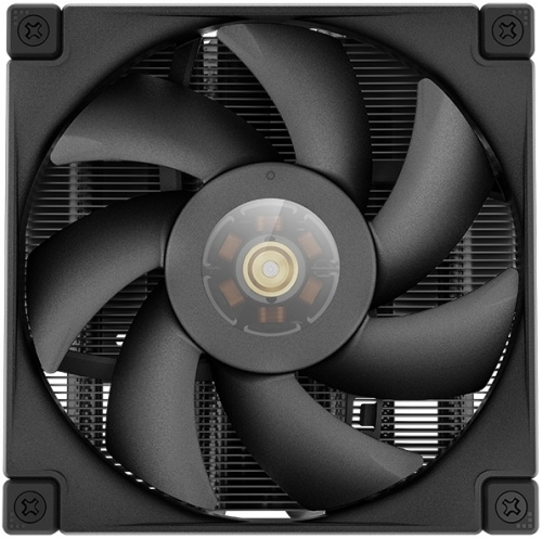 Кулер DEEPCOOL AN400 BK, Black LGA1700/1200/115X/AM5/AM4 низкопрофильный 52,5 mm (TDP 150W, PWM, Fan 120mm, 4 тепл. трубок, Copper Base)