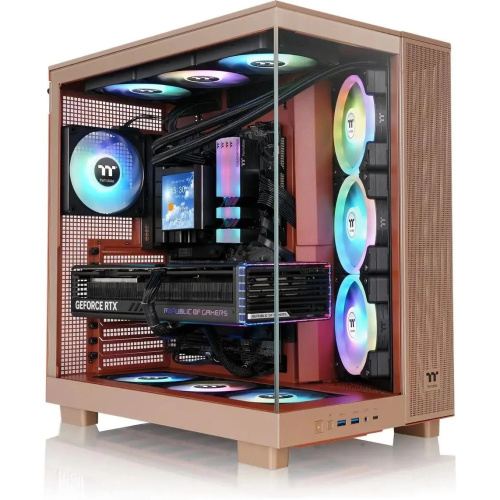 Корпус Thermaltake View 380 XL TG ARGB (CA-11E-00MGWN-00) Gravel Sand коричневый без БП E-ATX 2x120mm 2xUSB3.0 audio bott PSU