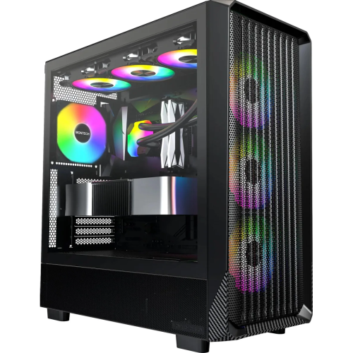Корпус Montech X5 черный без БП ATX 4x120mm 1xUSB2.0 1xUSB3.0 audio bott PSU