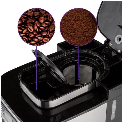 Кофемашина Kitfort КТ-781 нерж/черный