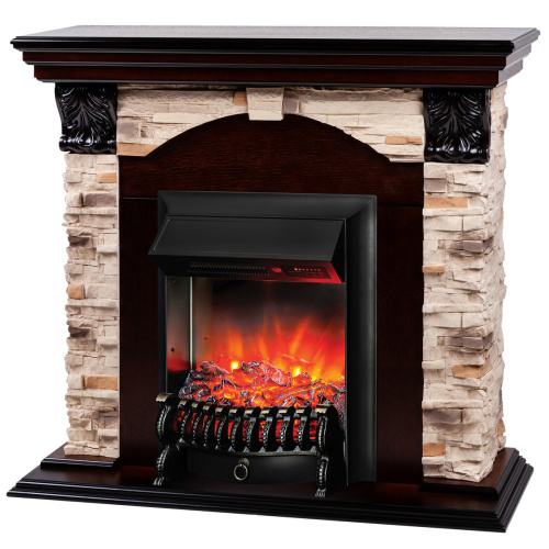 Электрокамин RealFlame Dublin Rock AO античный дуб с очагом Fobos Lux Black RC