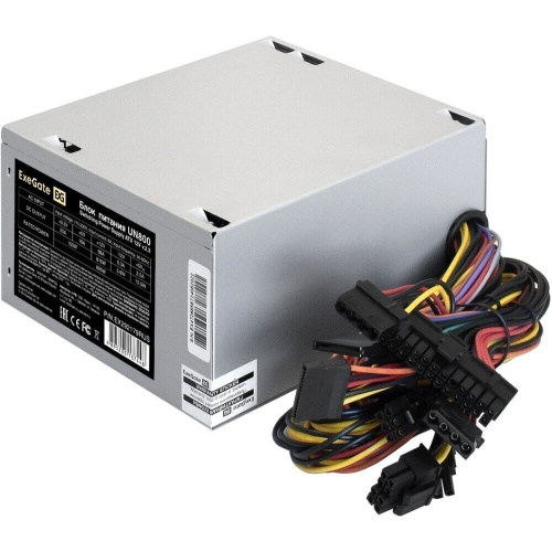 Блок питания Exegate UN800 EX292179RUS 800W (ATX, 12cm fan, 24pin, 2x(4+4)pin, PCIe, 3xSATA, 2xIDE)
