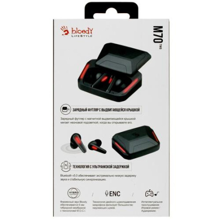 Наушники TWS A4Tech Bloody M70 черный