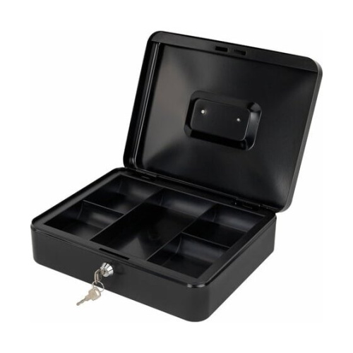 Ящик для денег BRAUBERG 291348 90х240х300мм, ключевой замок, черный