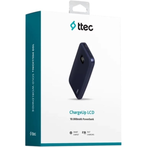 Внешний аккумулятор TTEC 2BB211L ChargeUp LCD 20000mAh Powerbank Navy
