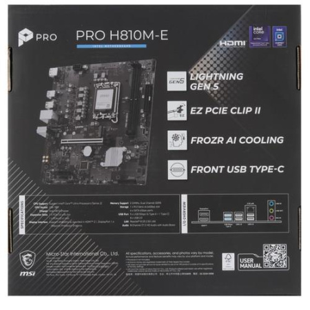 Материнская плата MSI PRO H810M-E