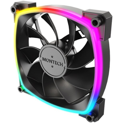Комплект вентиляторов (3 шт.) Montech RX120 PWM Reverse Black (RX120B3P) / 120mm, 4pin PWM, 3pin ARGB, 800-1600RPM, 59.0CFM, 27.0dBA, Rifle bearing