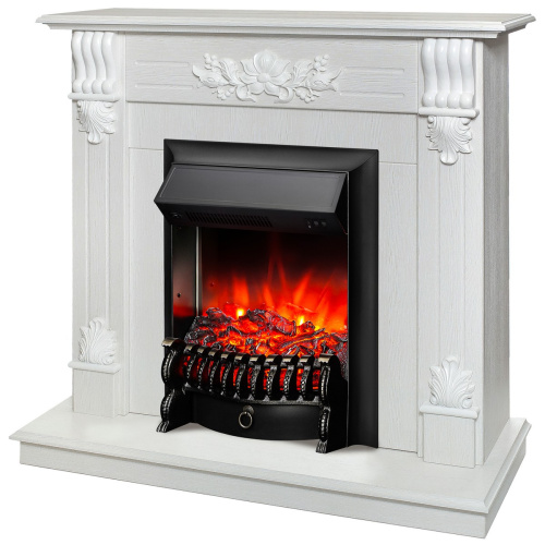 Электрокамин RealFlame Ottawa WT белое золото с очагом Fobos Lux Black