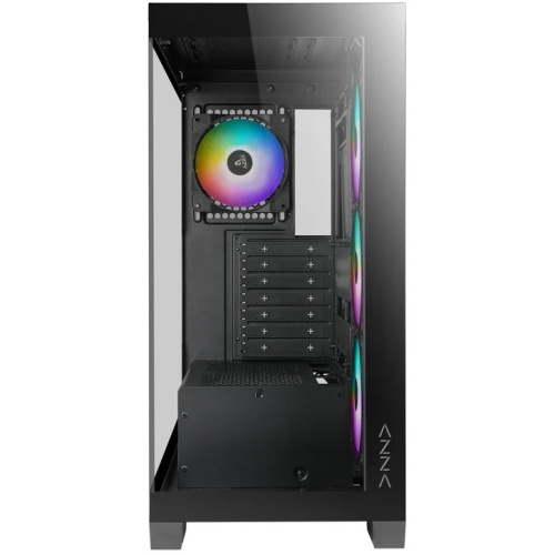 Корпус Azza Cove черный (CSAZ-570B Cove) без БП ATX 4x120mm 1xUSB2.0 1xUSB3.0 1xUSB3.1 audio bott PSU