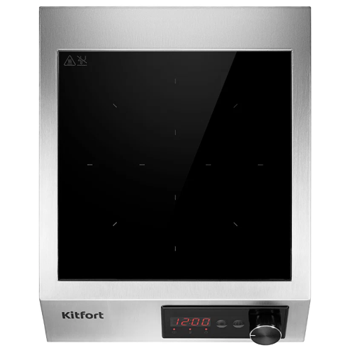 Плита настольная Kitfort КТ-142 серебристый/черный стеклокерамика