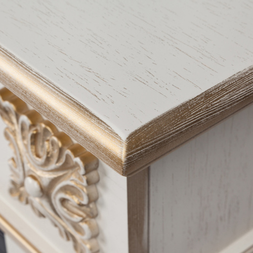 Портал каминный из МДФ RealFlame Siena 50 белый дуб с золотой патиной, под очаг Saphir 50