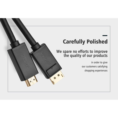 Кабель UGREEN DP101 (10204) DP Male to HDMI Male Cable 5m Black
