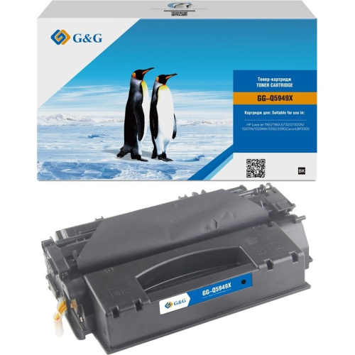 Картридж лазерный G&G GG-Q5949X черный (6000стр.) для HP LJ 1160/1320/3390/3392