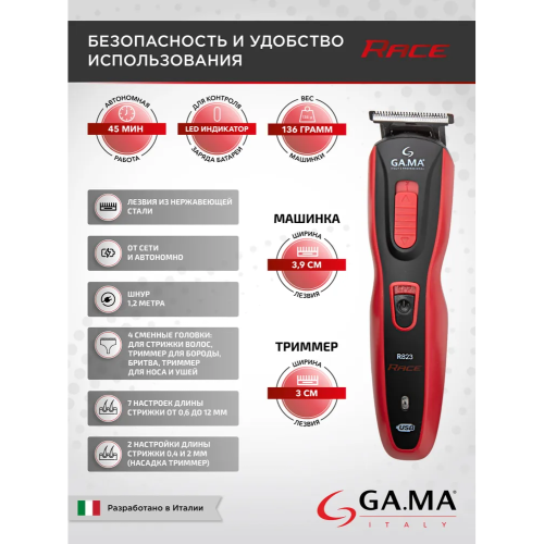 Машинка для стрижки GA.MA R823-HF GM4785