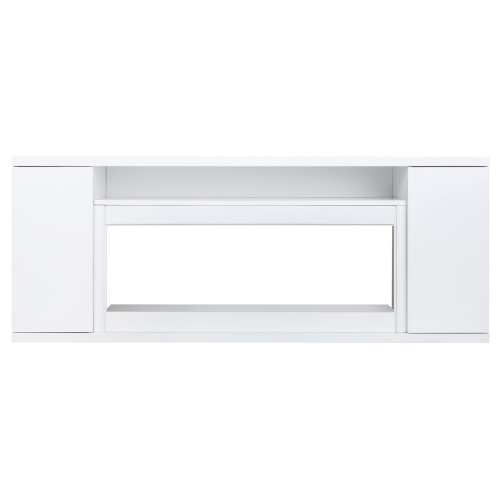 Портал каминный из МДФ линейный RealFlame Bergen 42 белый, полка над очагом