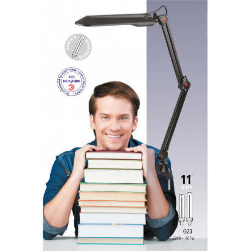 Настольная лампа Эра C0041456 NL-201-G23-11W-BK черный