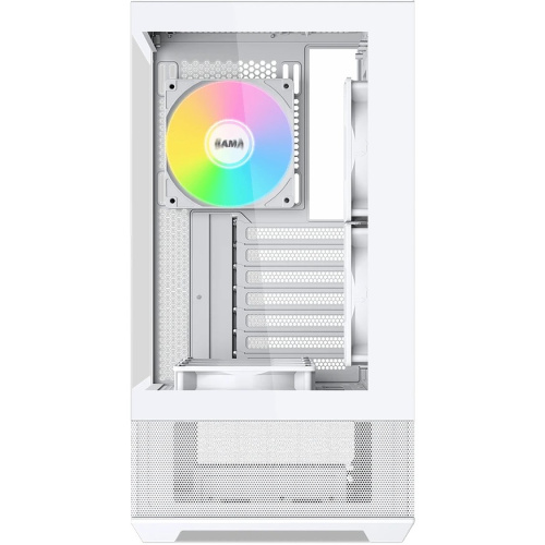 Корпус SAMA V40 White (V40-WHADA6X1-GL) без БП, Midi-Tower, TG, 6x120mm ARGB, 2xUSB 3.0 + 1xUSB 3.1 Type-C, ATX, mITX