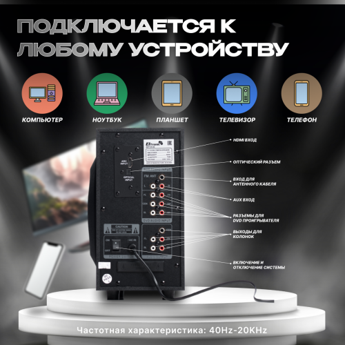 Акустическая система ELTRONIC 20-84 Home sound черный