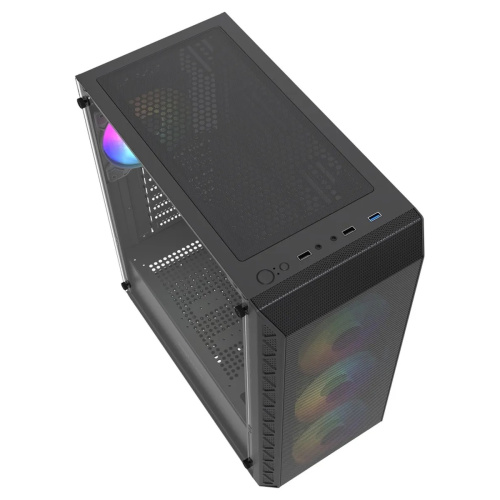 Корпус Powercase Mistral S4B ARGB (CMSB-A4), Tempered Glass, 4x 120mm ARGB PWM Fans, чёрный, ATX