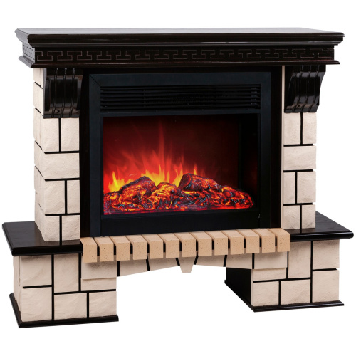 Электрокамин RealFlame Stone 26 AO античный дуб с очагом Moonblaze Black